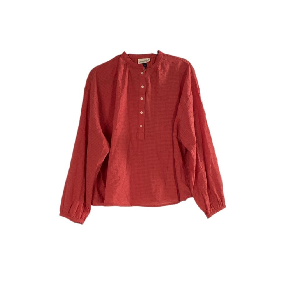 Universal Thread Salmon Button front Long Sleeve Blouse Size Small